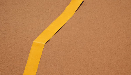 Yellow ribbon on a brown background. Place for your text or image.の素材