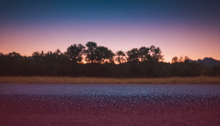 Asphalt road in the countryside at sunset, vintage color tone.の素材