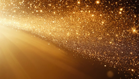 glitter vintage lights background. gold and black. de-focusedの素材
