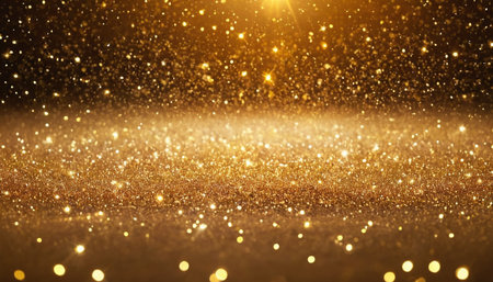 golden glitter vintage lights background. gold and black. de-focusedの素材