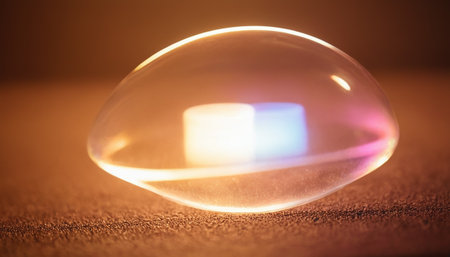 Close up of a crystal ball with a blue light inside it.の素材