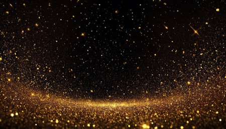 golden glitter vintage lights background. gold and black. de-focusedの素材