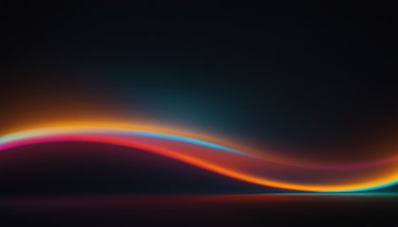 abstract background, glowing wavy lines in the dark, computer generated imagesの素材