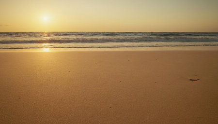 Beautiful sunset on the beach. Landscape of the beach.の素材
