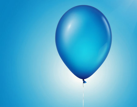 Blue balloon on blue background. Vector illustration. Eps 10. Gradient mesh.の素材