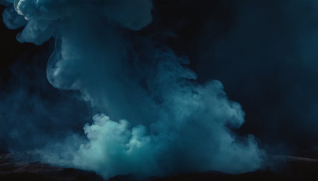 Clouds of smoke on a black background. 3d rendering.の素材
