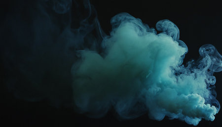 Abstract smoke moves on a black background. Design element. Abstract texture.の素材