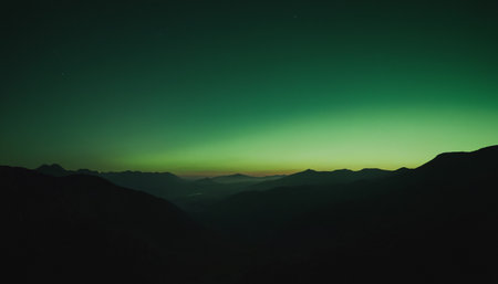Aurora borealis, northern lights over the Himalayasの素材