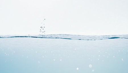 Water splash on white background with copy space for your text or imageの素材