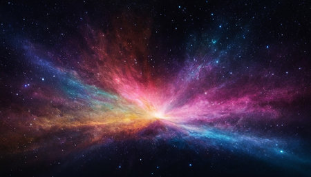 Galaxy and nebula in deep space. Multicolor space.の素材