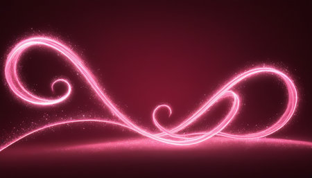 Abstract background with neon lines. Glowing lines in the shape of a spiral.の素材