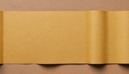 Brown paper sheet on brown background with copy space for text or imageの素材