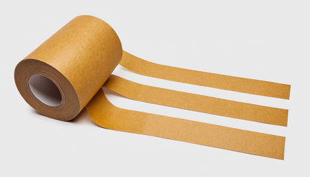 close up of a roll of toilet paper on white background with clipping pathの素材