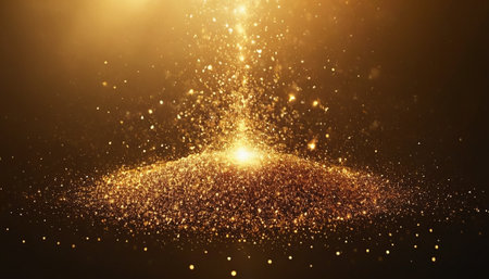 golden glitter vintage lights background. gold and black. de-focusedの素材