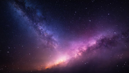 Milky way galaxy with stars and space dust in the universe.の素材