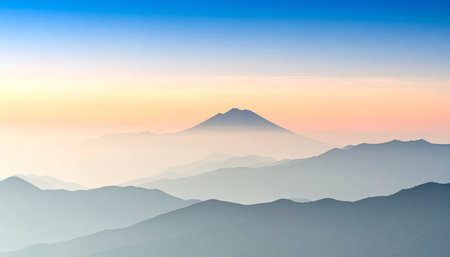 Mt. Fuji from the top of the mountain at sunrise, Japanの素材