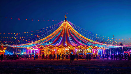 Unidentified people on the Christmas fair in Moscow.の素材