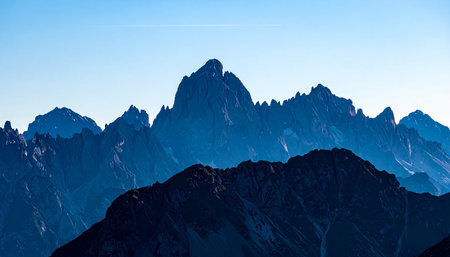 Beautiful mountain landscape with blue sky and clouds. Caucasus Mountains, Russiaの素材