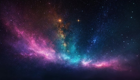 Space background with nebula and stars. Collage. 3D renderingの素材