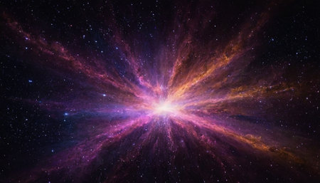 Nebula and stars in outer space. Abstract space background.の素材