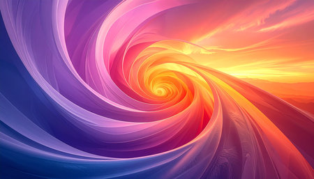 Abstract colorful background with curved lines in the form of spirals.の素材