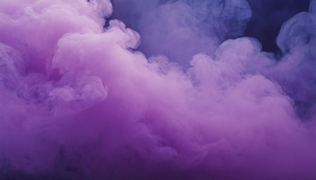 Purple and pink clouds of smoke on a black background. Background from the smoke of vapeの素材