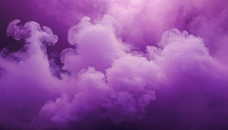 Purple clouds in the sky. Colorful background with copy spaceの素材