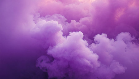 Purple sky with clouds. Abstract nature background. 3D illustrationの素材