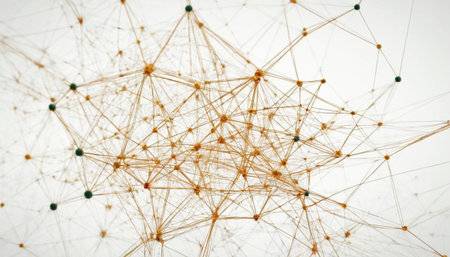 Abstract 3d rendering of network structure. Futuristic technology style background.の素材