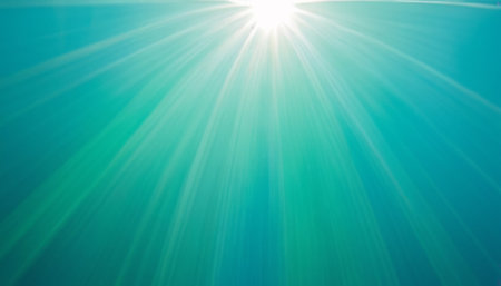 sunlight lens flare texture background,sunlight rays over the seaの素材