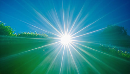 Sunset over the field in the summer season. Landscape.の素材