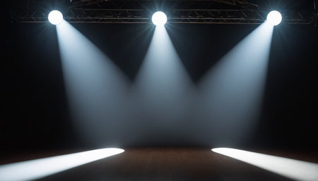 Stage Spotlight with white Spotlights, Stage Spotlight on the Stage, Stage Backgroundの素材