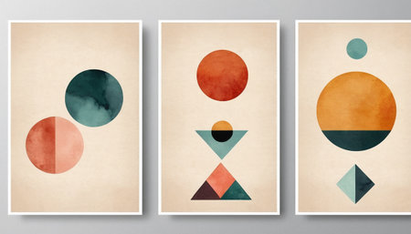 Set of creative universal card templates. Hand Drawn textures. Vector illustration.の素材