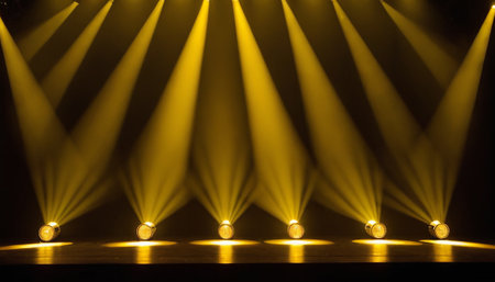 stage lighting effect with spotlights on the stage, close-upの素材
