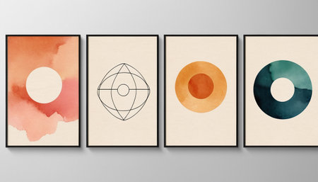 Contemporary art collage. Minimal abstract design. Hand drawn textures. Vector illustration.の素材