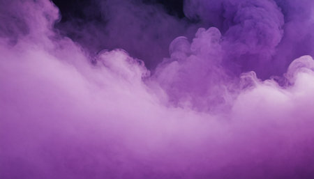 Purple cloud of smoke on a black background. Design element.の素材
