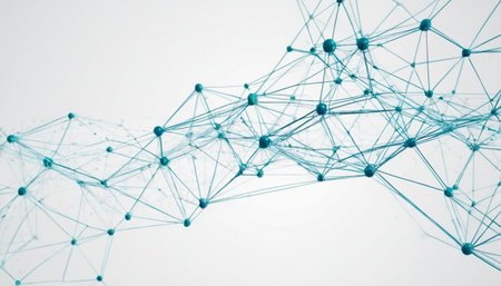 Abstract connection structure on white background. Technology background. 3d renderingの素材