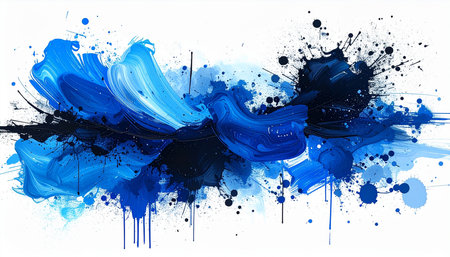Abstract blue watercolor splashes on white background. Vector illustration.の素材