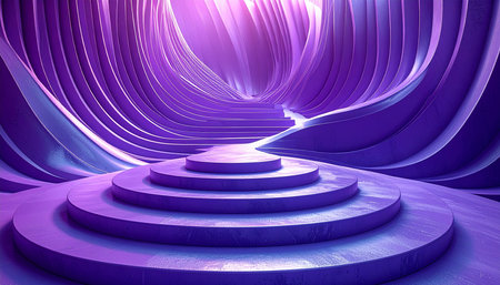 3d render of abstract modern architecture background. Futuristic interior design.の素材