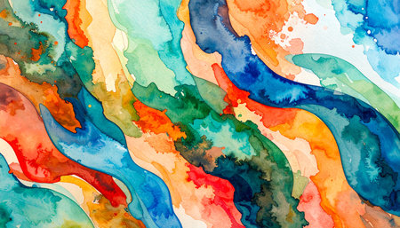 Abstract watercolor background. Colorful watercolor texture. Hand drawn illustration.の素材