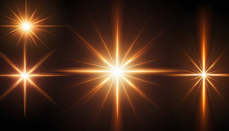 star with lens flare and bokeh effect made in 3d softwareの素材