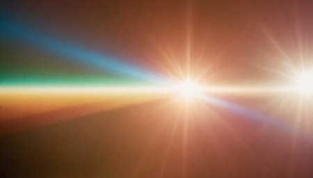 abstract scene of sun with lens flare and bokeh effectの素材