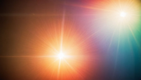 sunset with lens flare and bokeh effect. abstract backgroundの素材