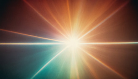 abstract background with lens flare and bokeh effect, rainbow colorsの素材