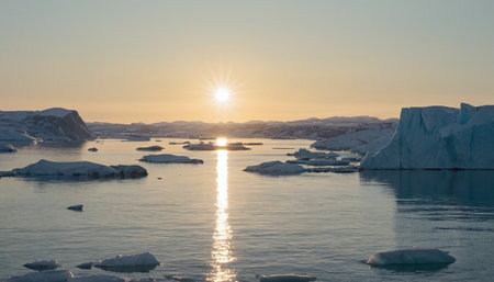 Icebergs in Glacier Lagoon, Ilulissat, Greenlandの素材