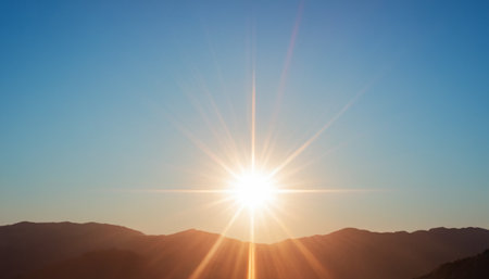 Sunset in the mountains. Sunrise in the mountains. Sunrise in the mountains.の素材