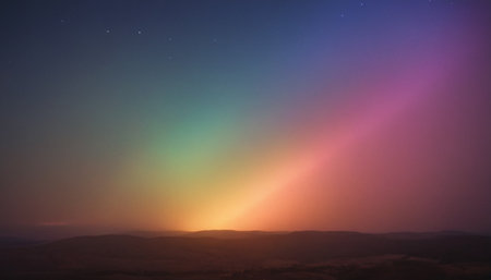 Beautiful aurora borealis in the night sky, northern lightsの素材