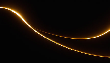 abstract light lines on a dark background with some smooth lines in itの素材