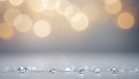 Christmas background with bokeh lights and diamonds. Holiday greeting card.の素材