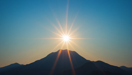Mt. Fuji at sunrise, Japan. Mt. Fuji is the highest mountain in Japan.の素材